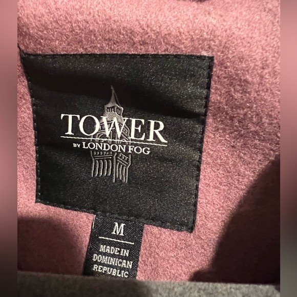 LONDON FOG 🩷 Wool Blend, Medium / Pea Coat Length , Smokey Pink Winter Coat - Picture 2 of 10